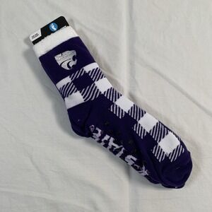 NWT For Bare Feet K-State Wildcats Sz‎ OSFM Lined Collegiate Athletic Crew Socks